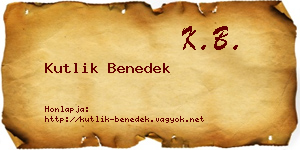 Kutlik Benedek névjegykártya