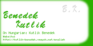 benedek kutlik business card